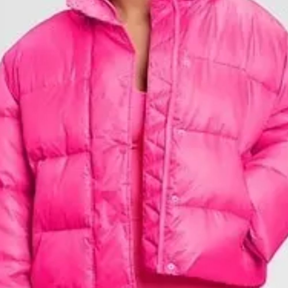 Barbiecore Gap Barbie Pink Recycled Eco-friendly Puffer NWT XXL - Picture 2 of 15